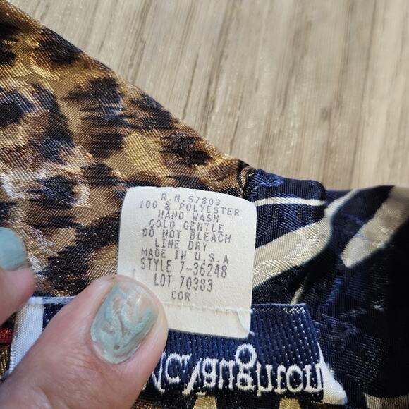Vtg Norton McNaughton Animal Print Satin Blazer Womens 16 Cheetah Chains Artsy - Picture 10 of 10